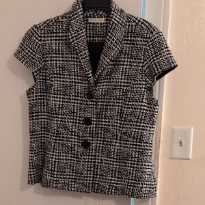 Women's Black and White Tweed Jacket